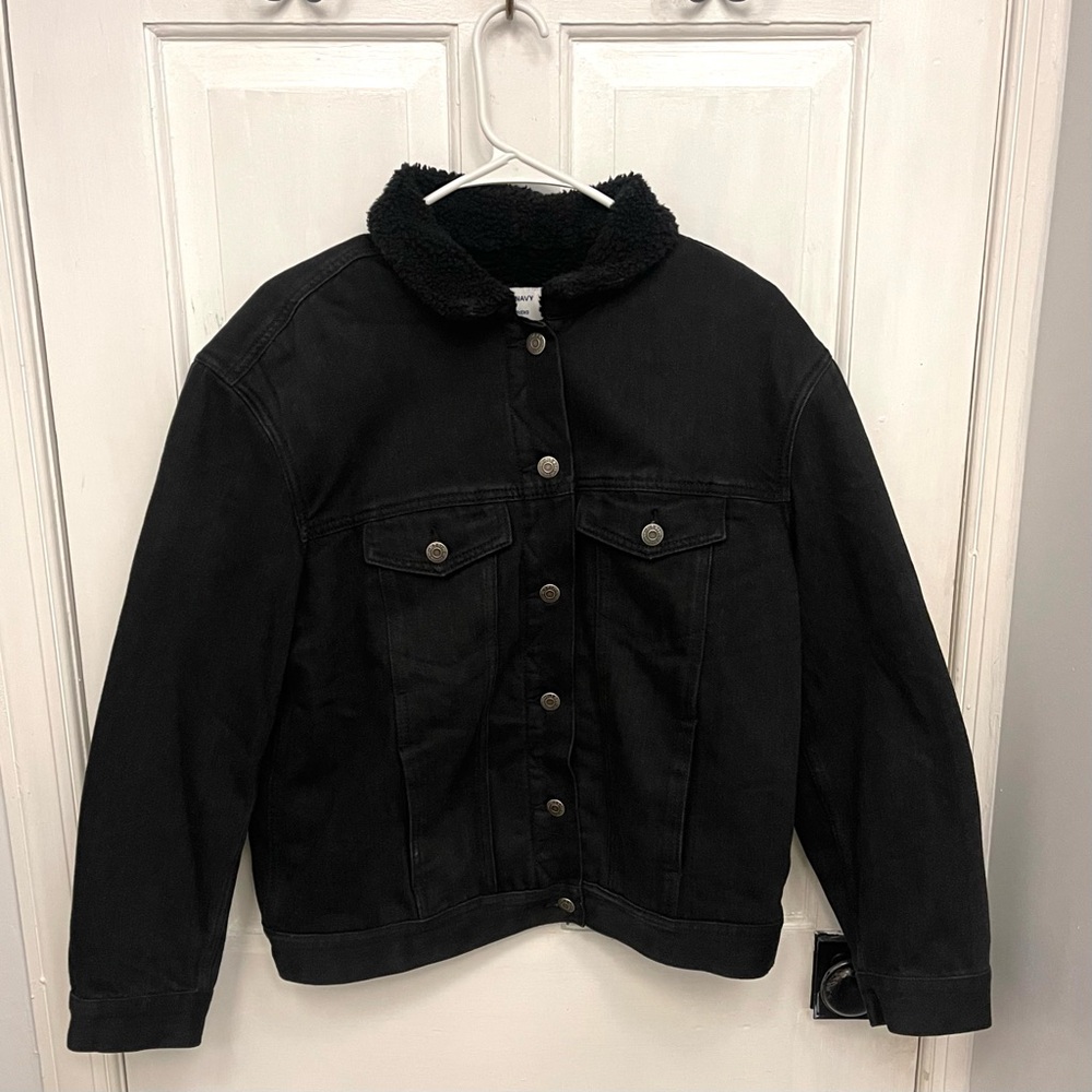 Old Navy Women’s Fleece-Lined Black Jean Jacket
